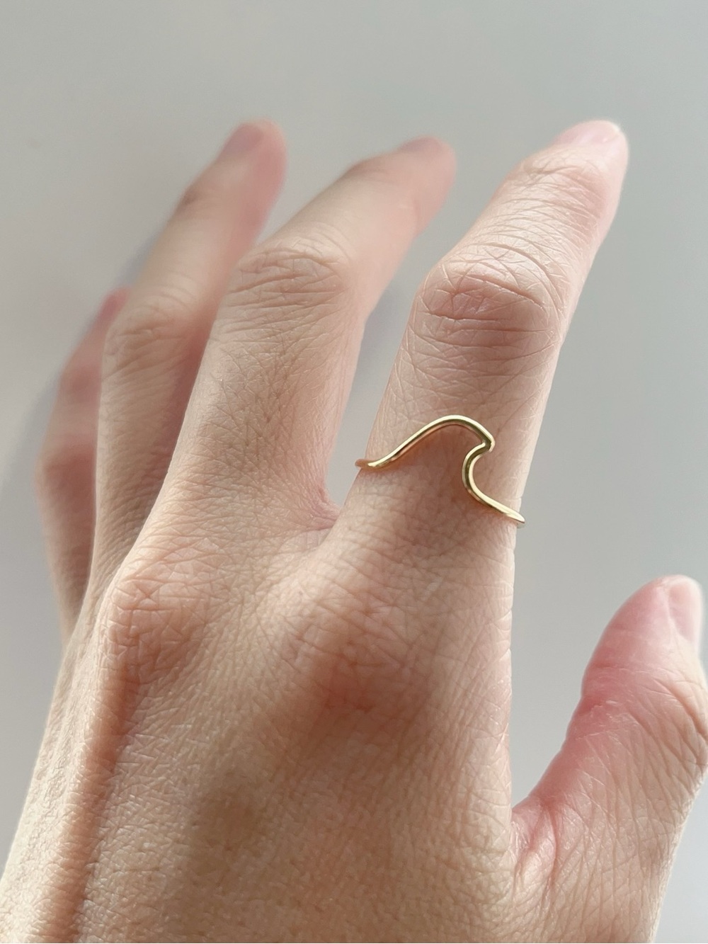Minimalist Customized Special Design 14K Gold Filled Wave Ring